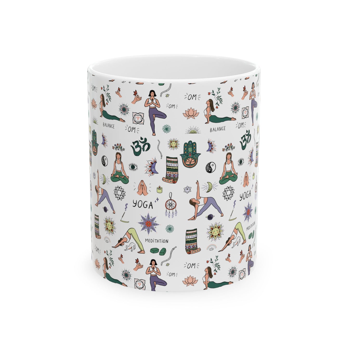 Yoga Ceramic Mug, (11oz, 15oz)