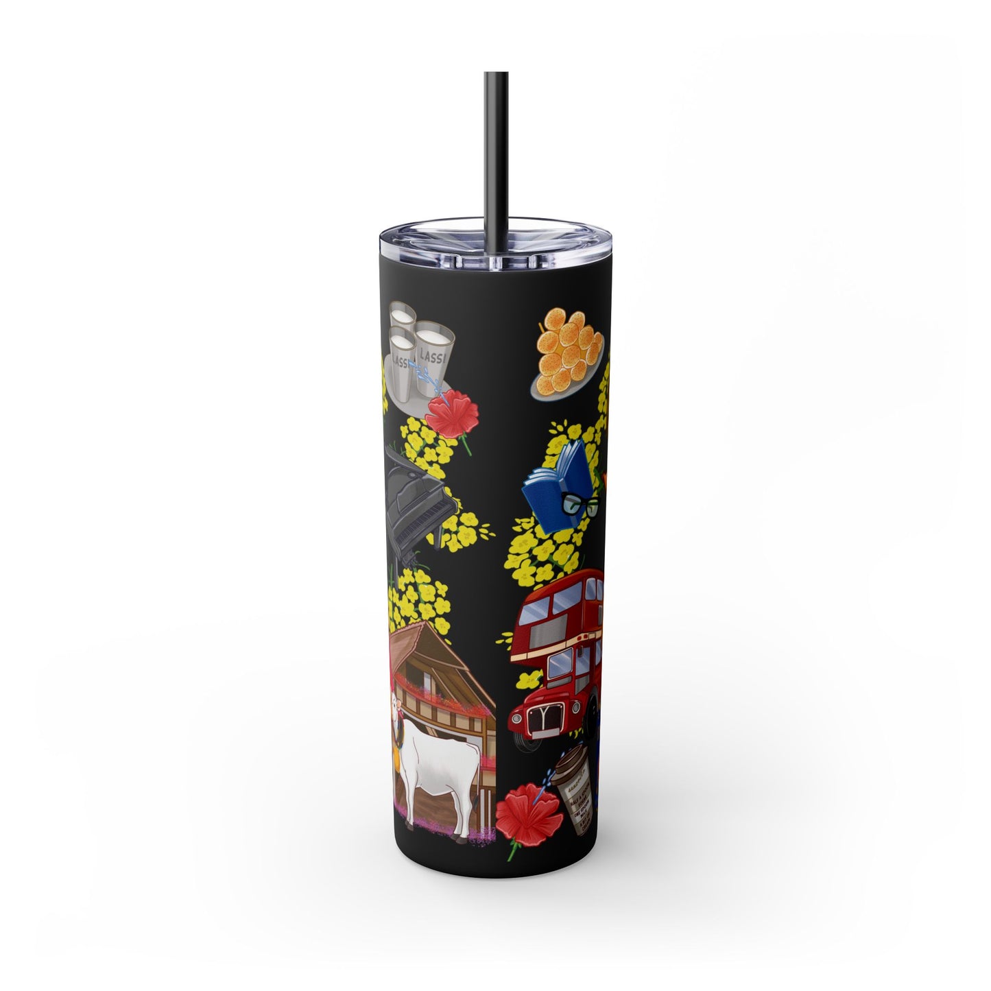 DDLJ Skinny Tumbler with Straw, 20oz