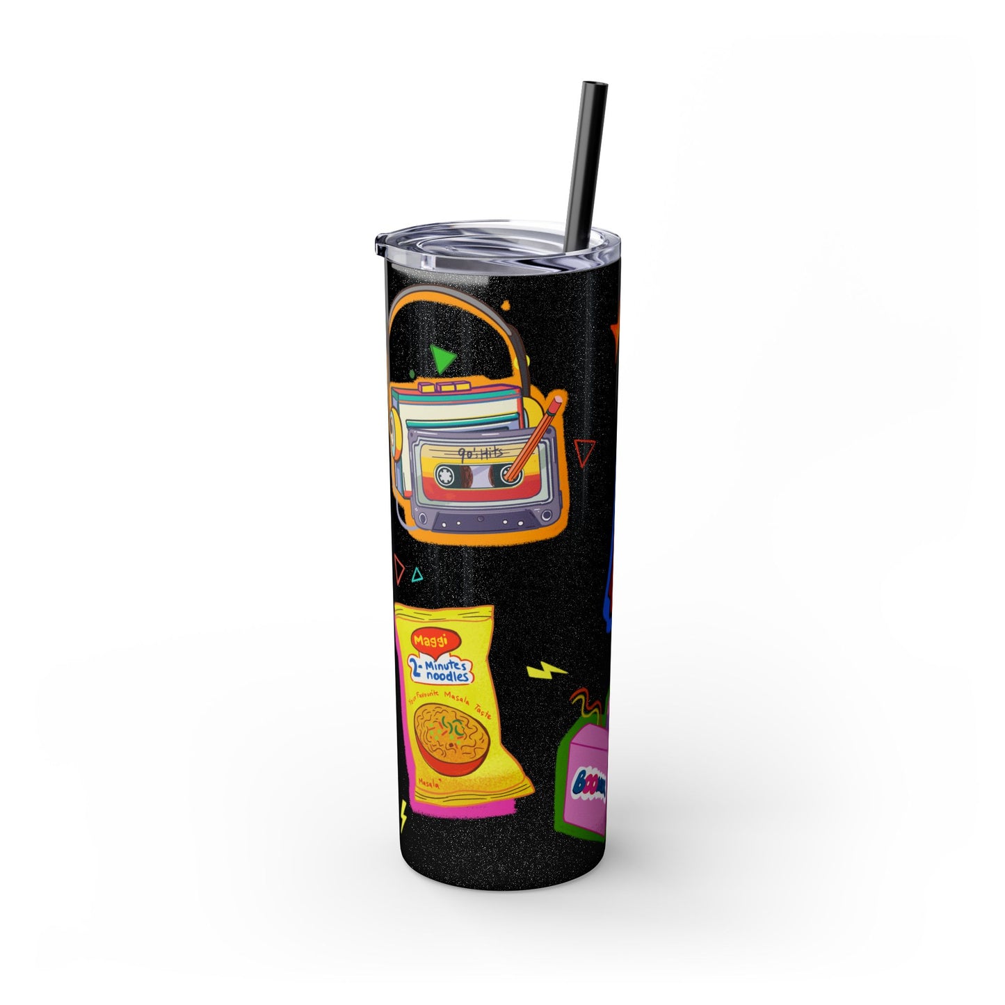 Nostalgia Skinny Tumbler with Straw, 20oz