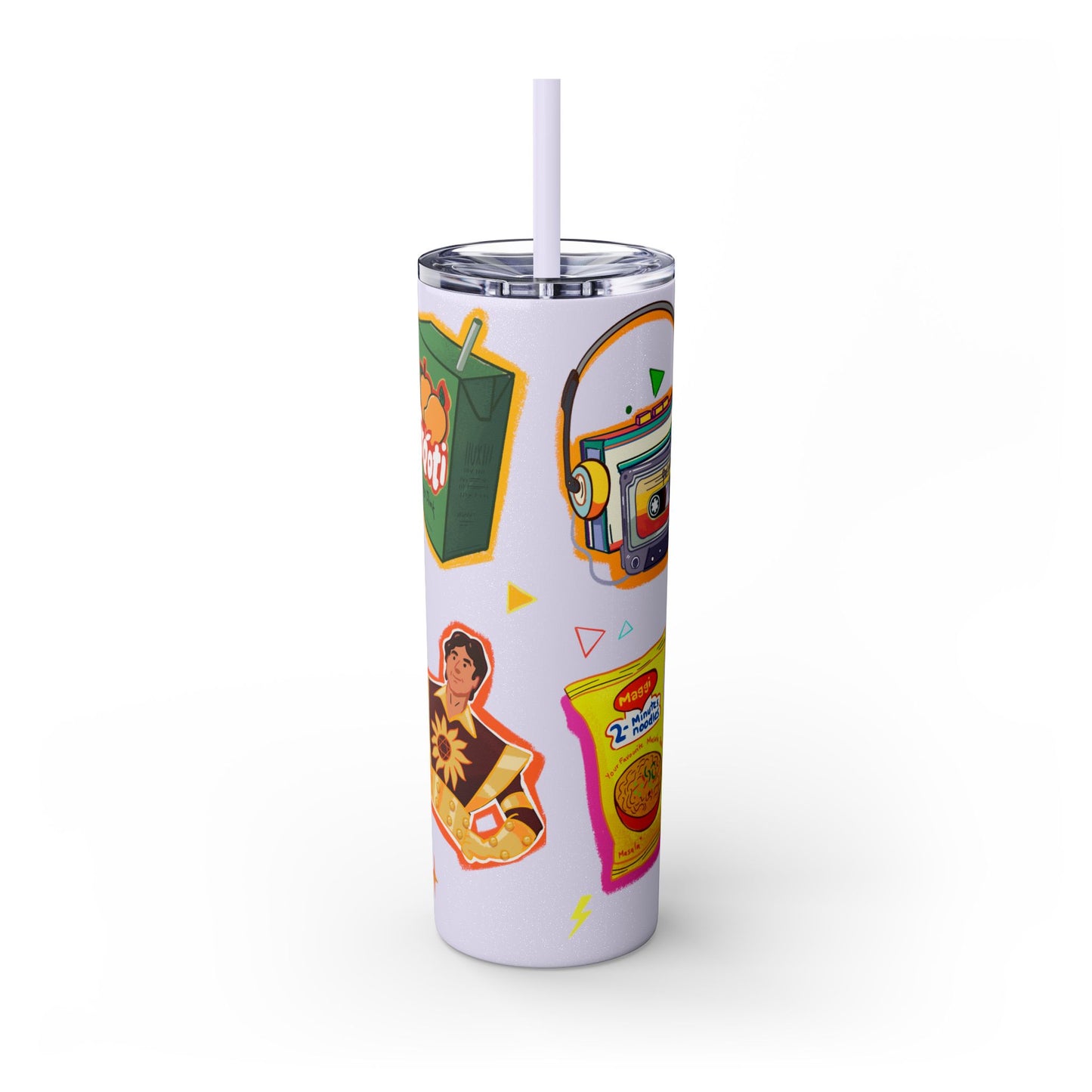 Nostalgia Skinny Tumbler with Straw, 20oz