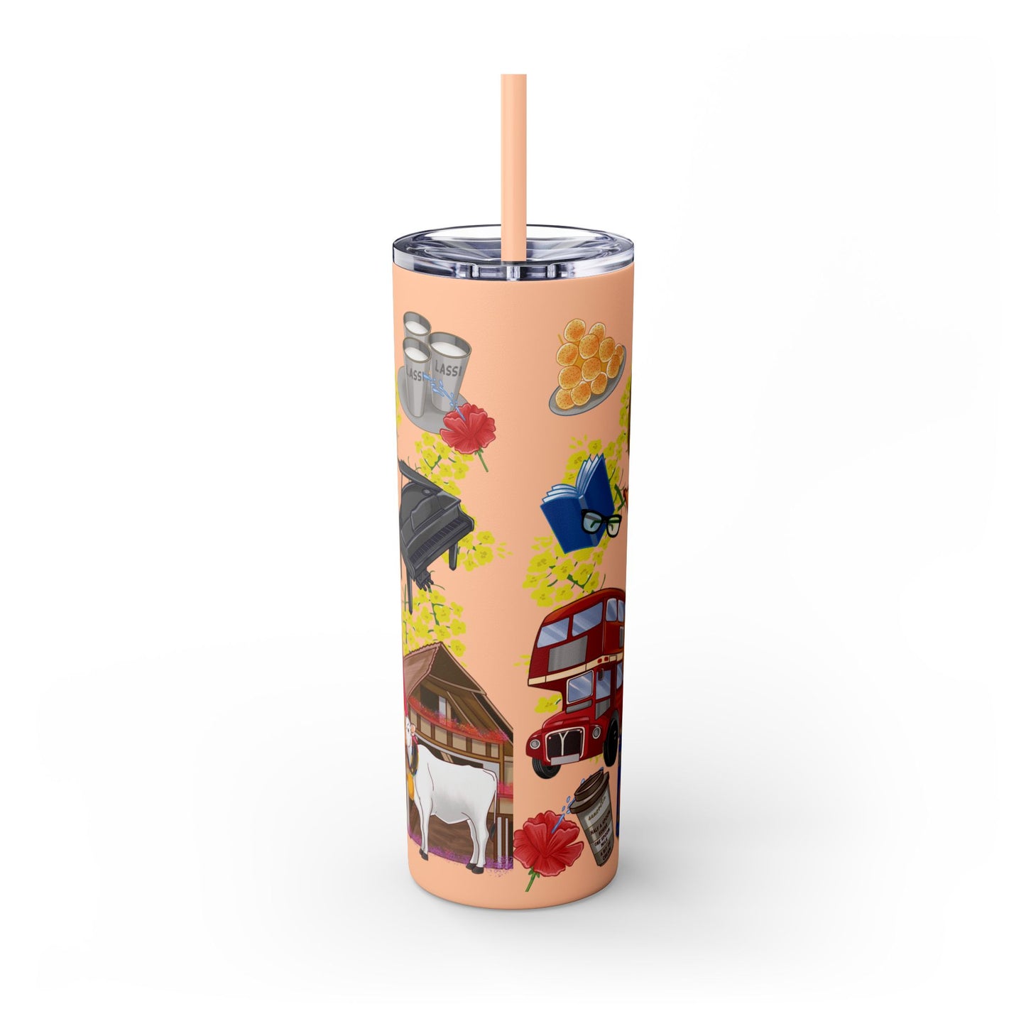 DDLJ Skinny Tumbler with Straw, 20oz