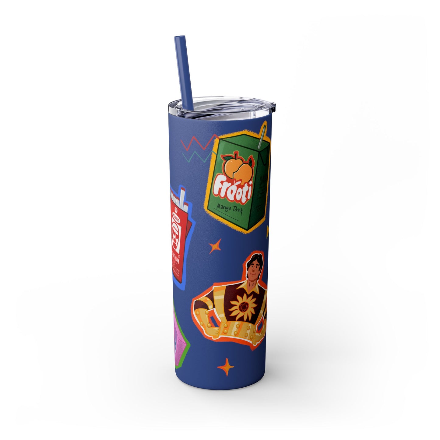 Nostalgia Skinny Tumbler with Straw, 20oz