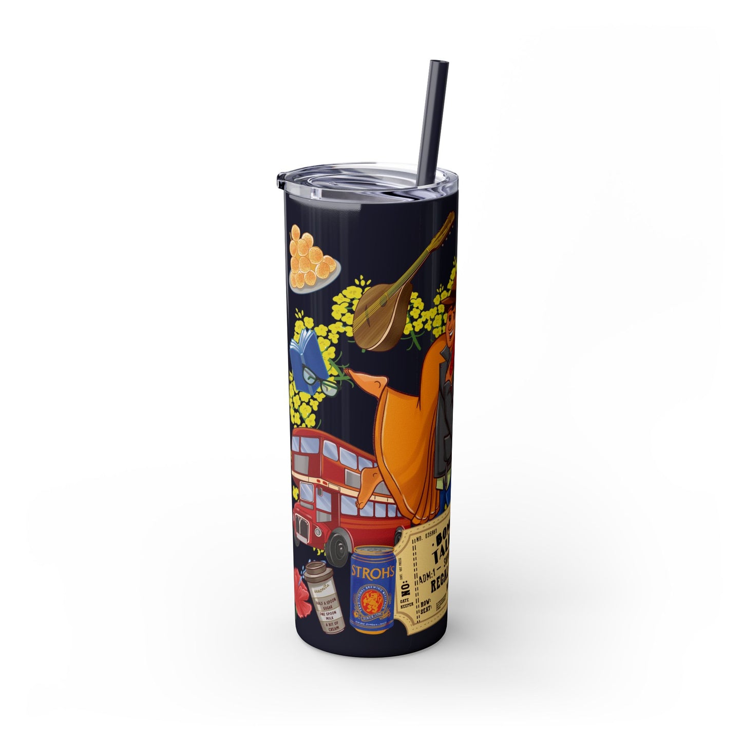 DDLJ Skinny Tumbler with Straw, 20oz