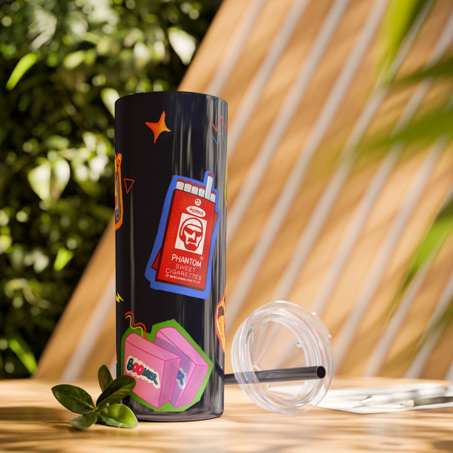 Nostalgia Skinny Tumbler with Straw, 20oz