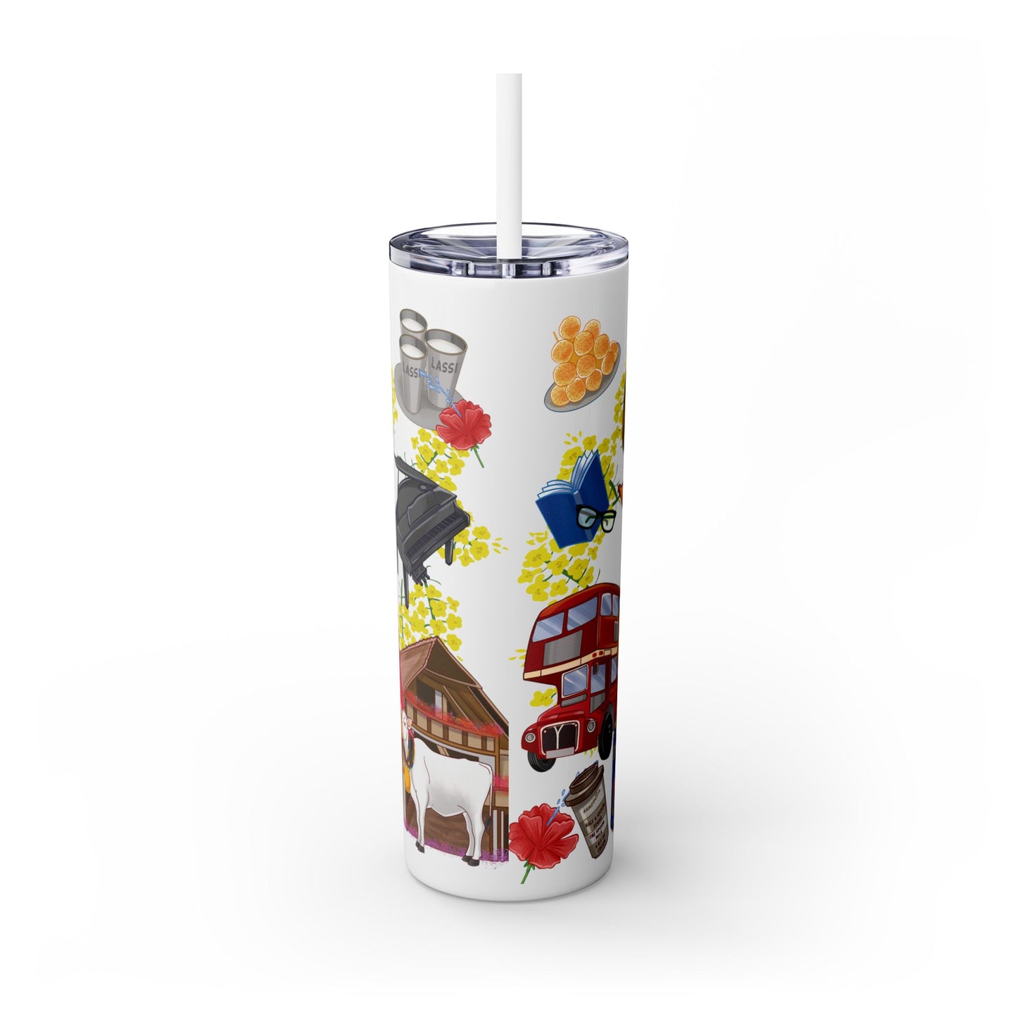 DDLJ Skinny Tumbler with Straw, 20oz