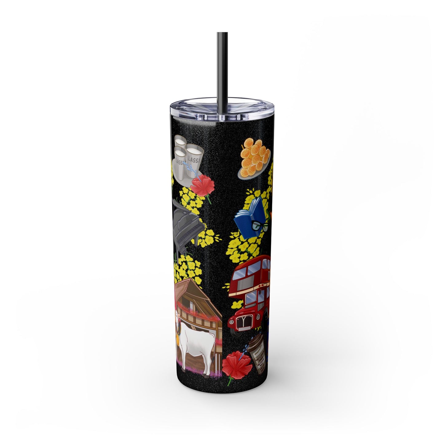 DDLJ Skinny Tumbler with Straw, 20oz