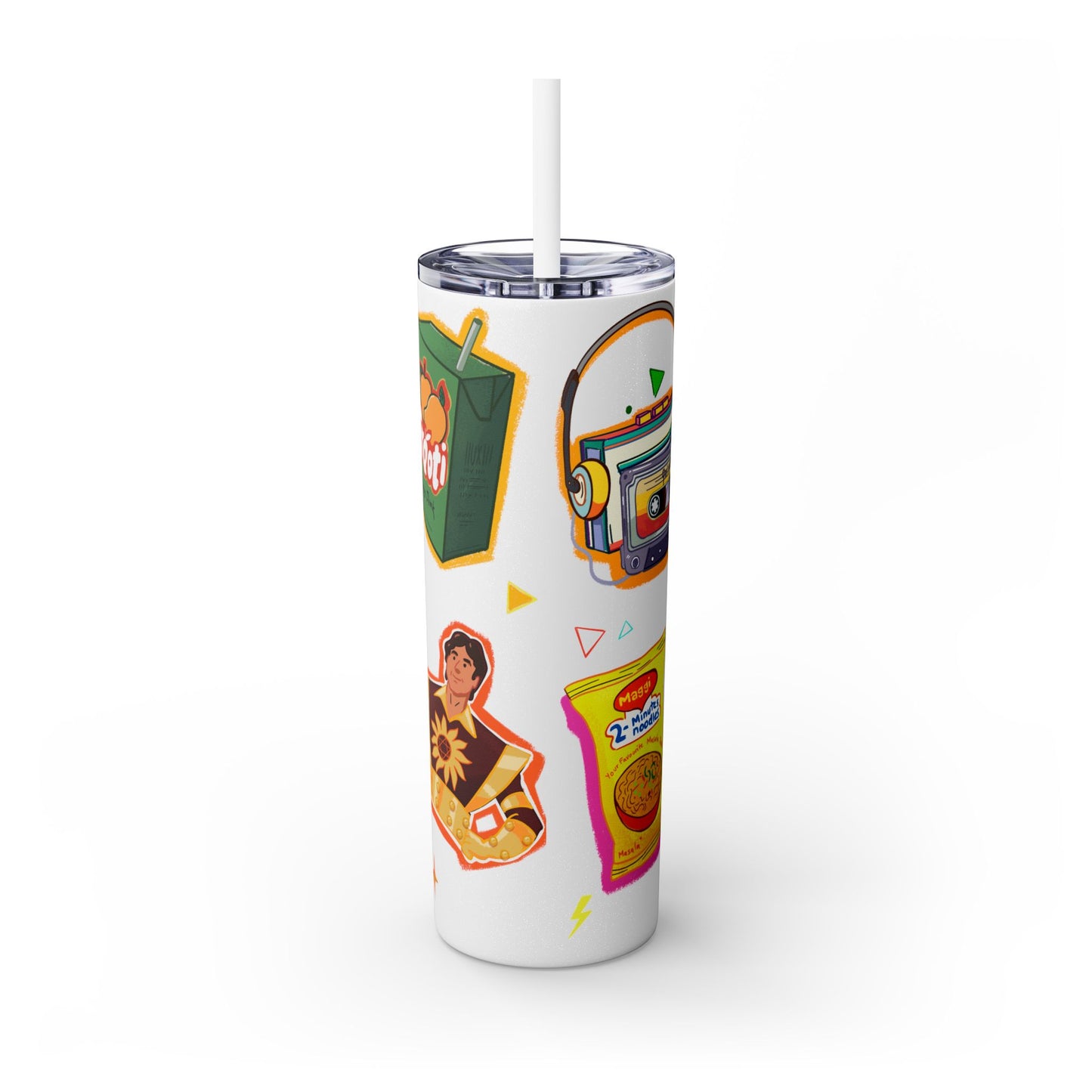 Nostalgia Skinny Tumbler with Straw, 20oz
