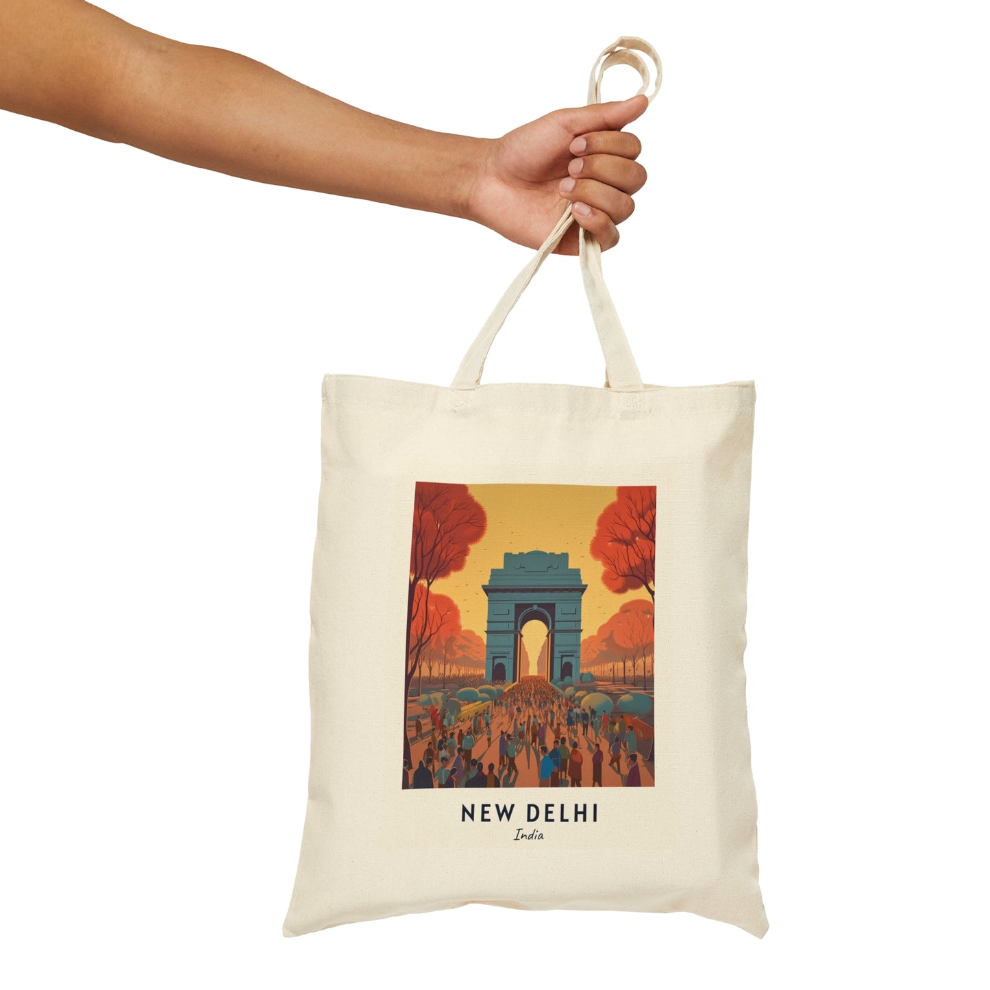 New Delhi Cotton Canvas Tote Bag - Currycature 🇺🇸