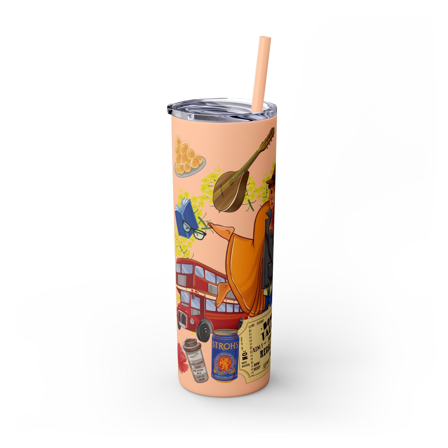 DDLJ Skinny Tumbler with Straw, 20oz