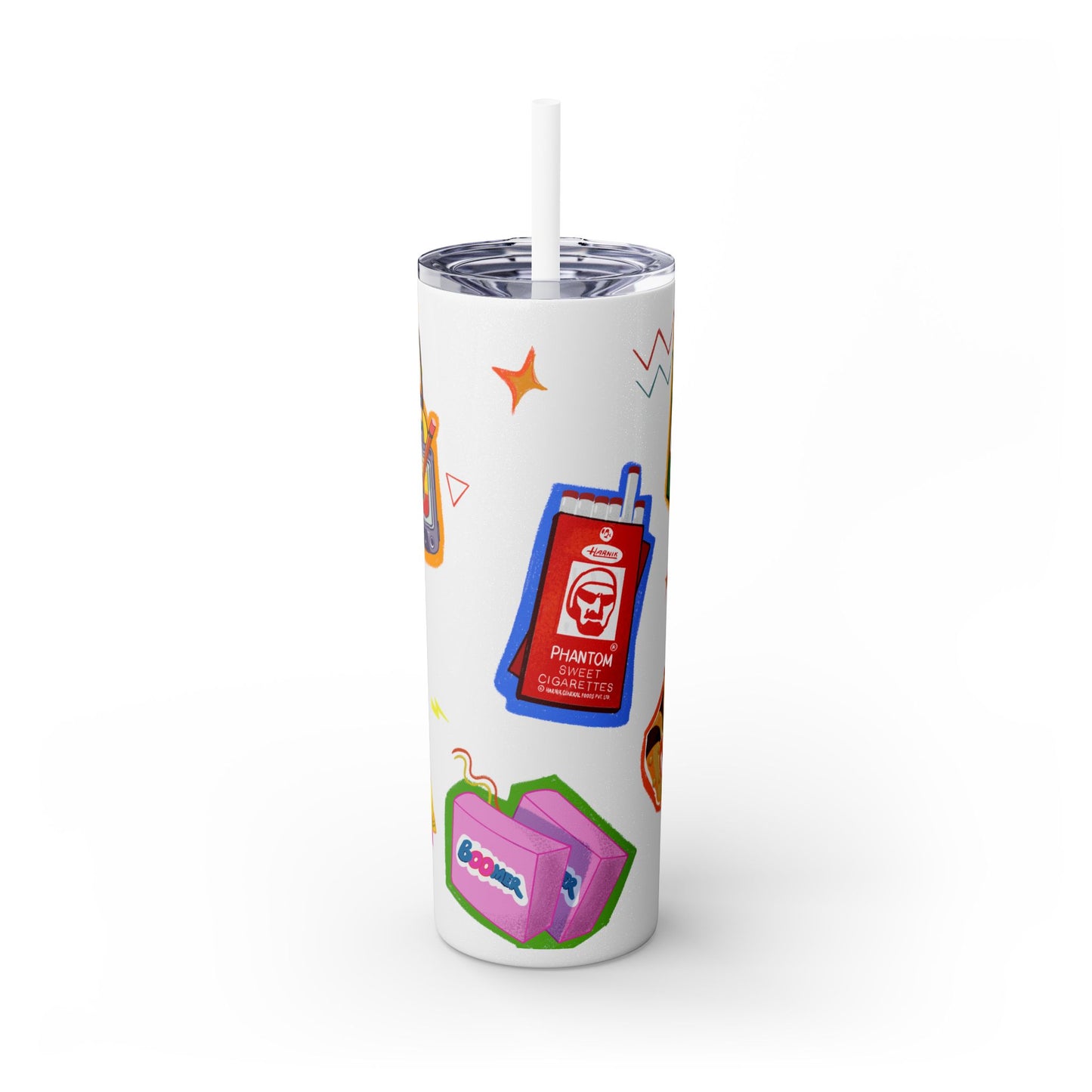 Nostalgia Skinny Tumbler with Straw, 20oz