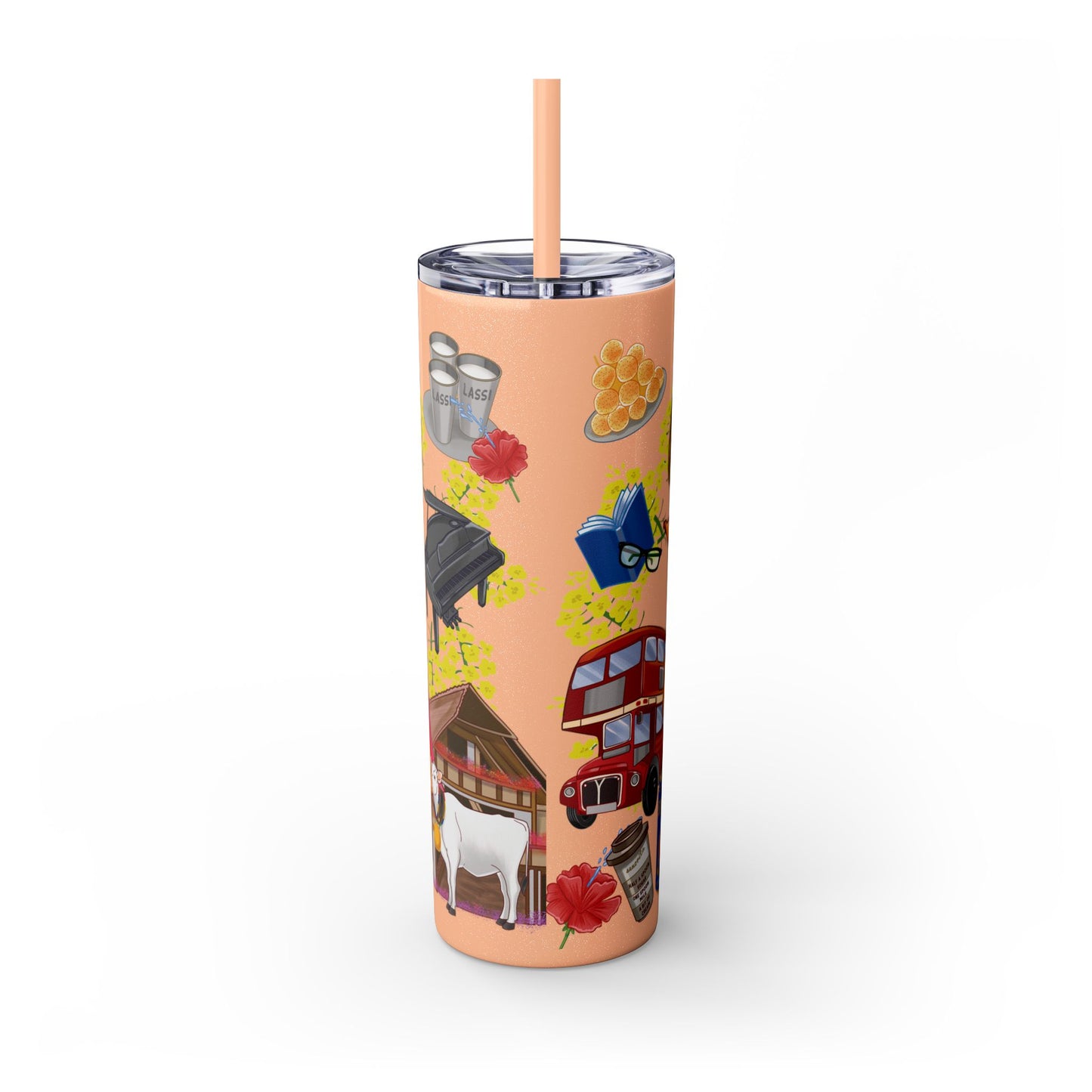 DDLJ Skinny Tumbler with Straw, 20oz