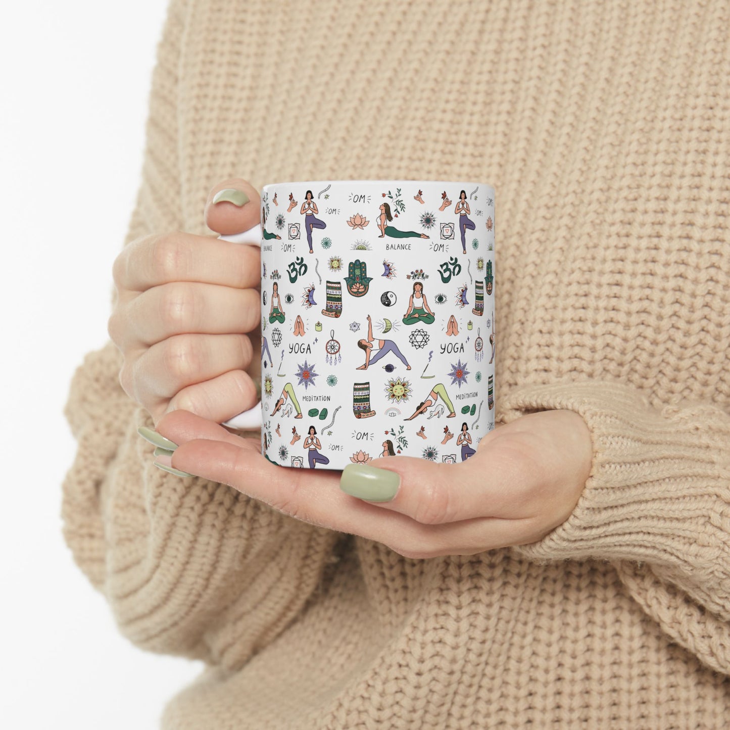 Yoga Ceramic Mug, (11oz, 15oz)