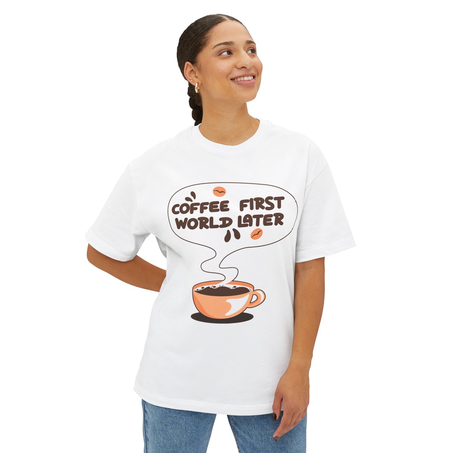Coffee First Oversized Tee