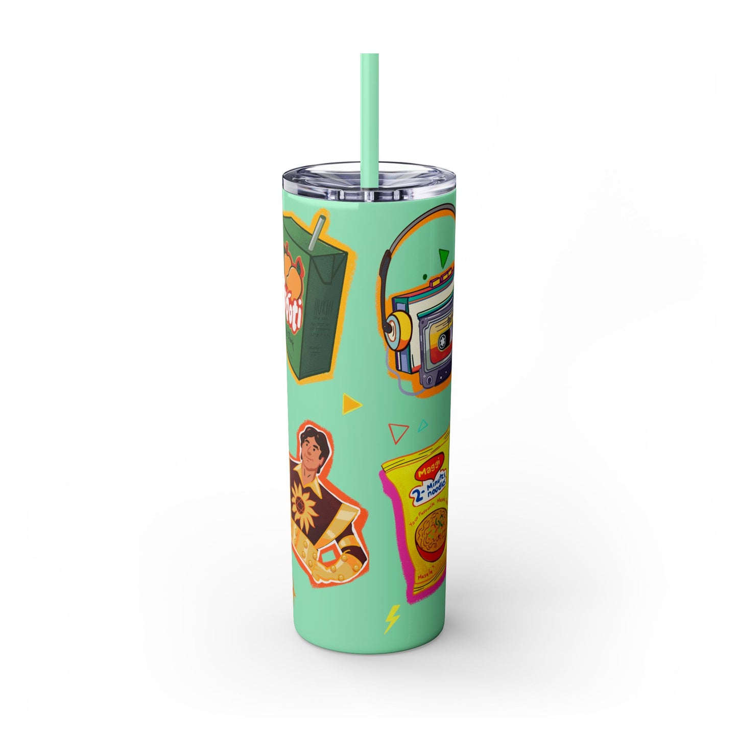 Nostalgia Skinny Tumbler with Straw, 20oz