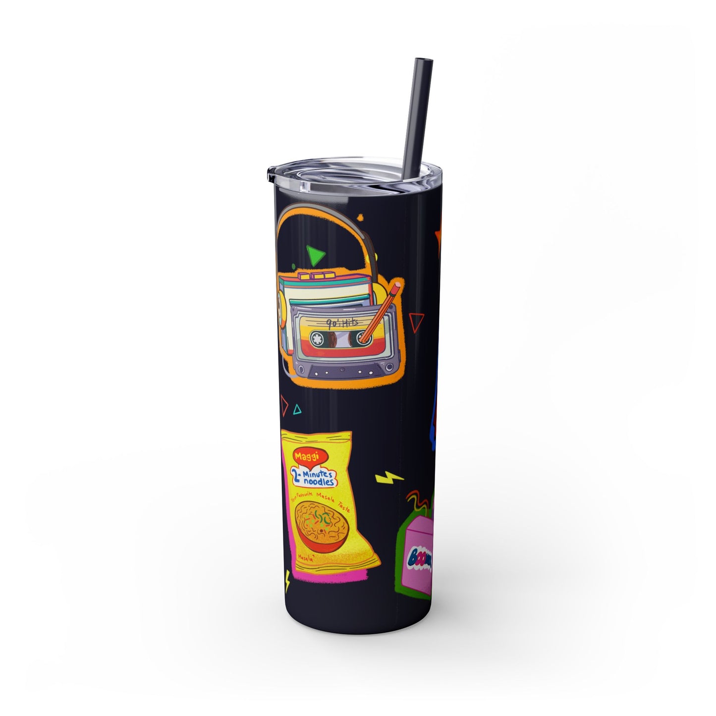 Nostalgia Skinny Tumbler with Straw, 20oz