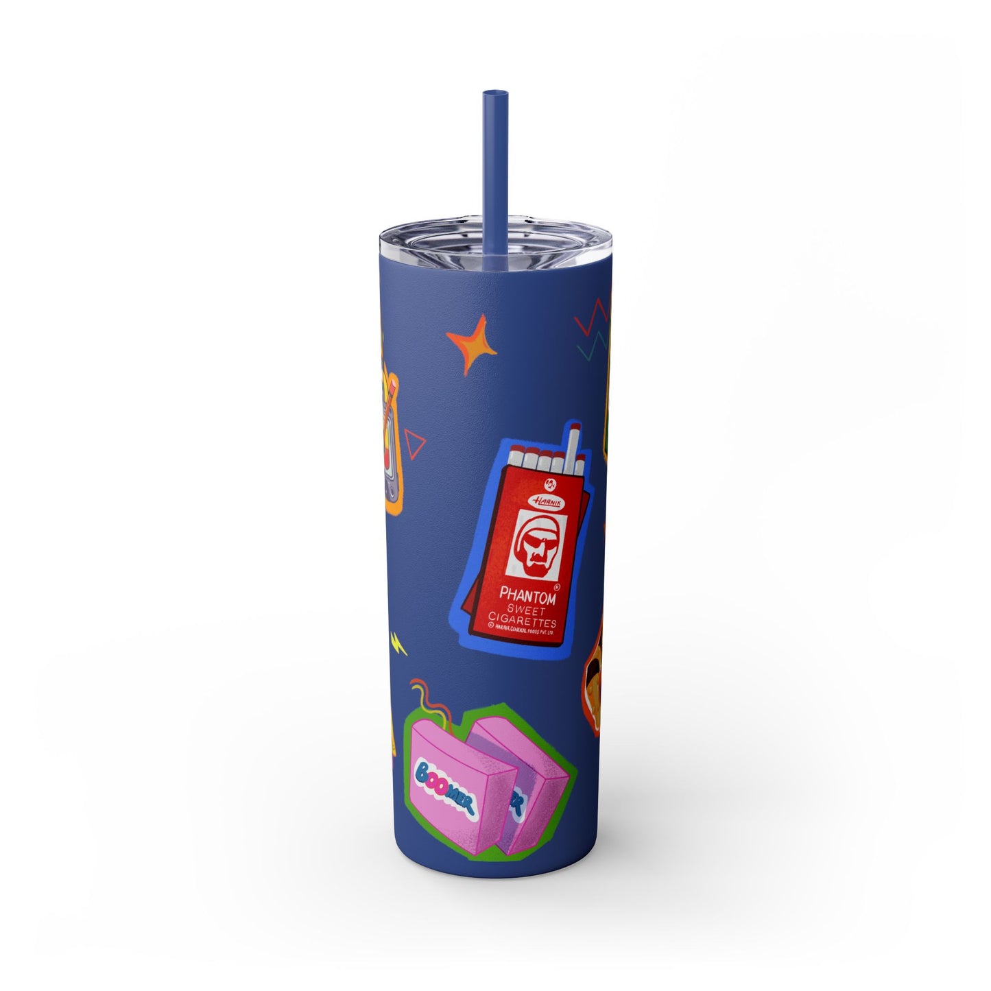 Nostalgia Skinny Tumbler with Straw, 20oz
