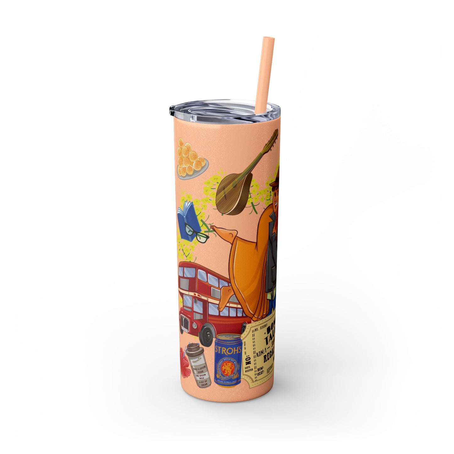 DDLJ Skinny Tumbler with Straw, 20oz