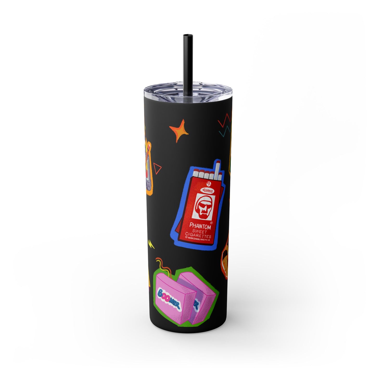 Nostalgia Skinny Tumbler with Straw, 20oz