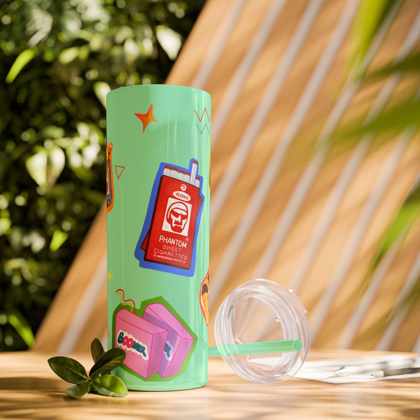Nostalgia Skinny Tumbler with Straw, 20oz
