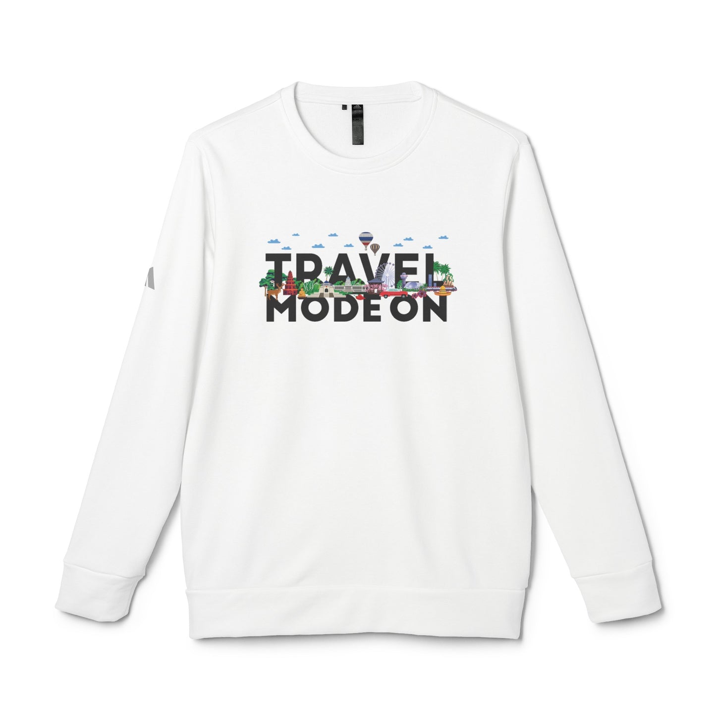 Travel Mode On adidas® Unisex Fleece Crewneck Sweatshirt - Currycature 🇺🇸