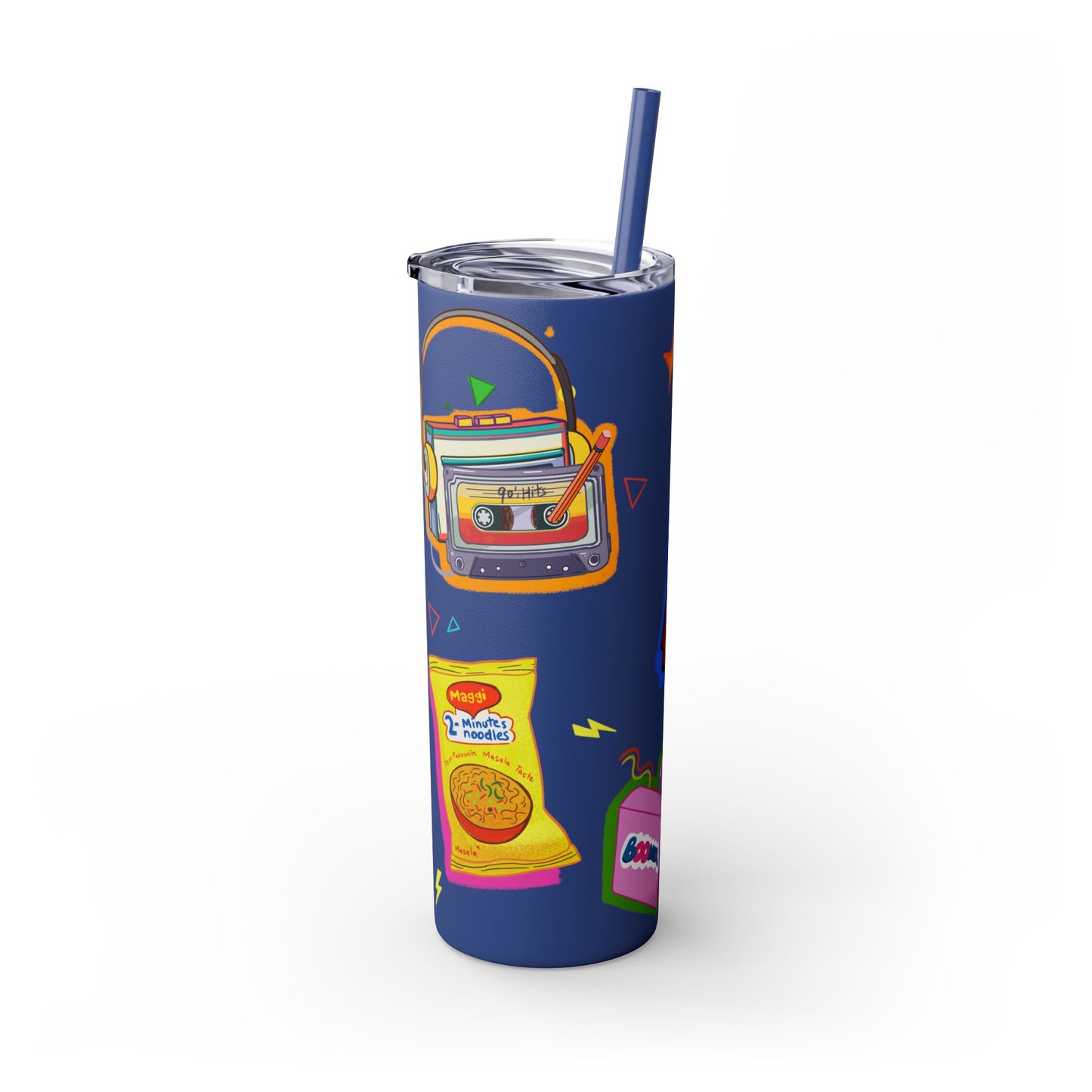 Nostalgia Skinny Tumbler with Straw, 20oz