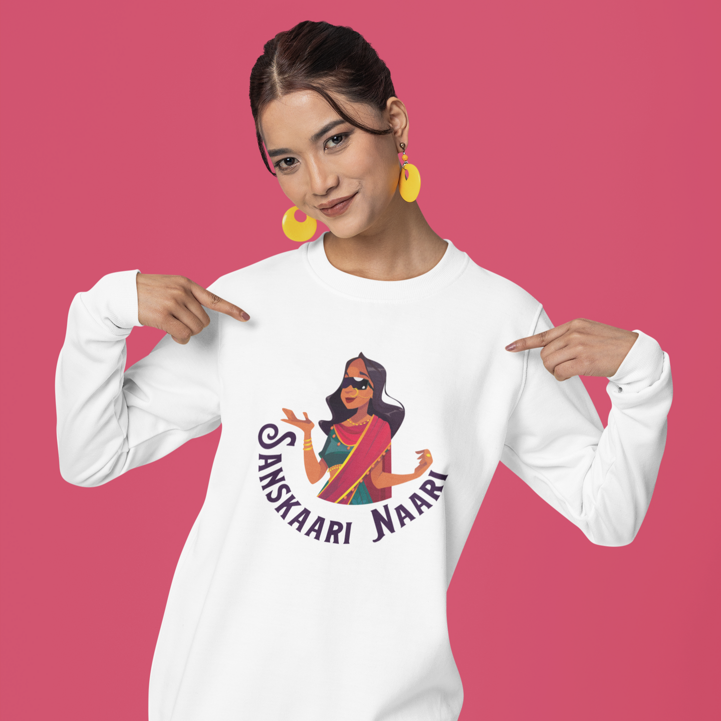 Sanskaari Naari Garment-Dyed Sweatshirt