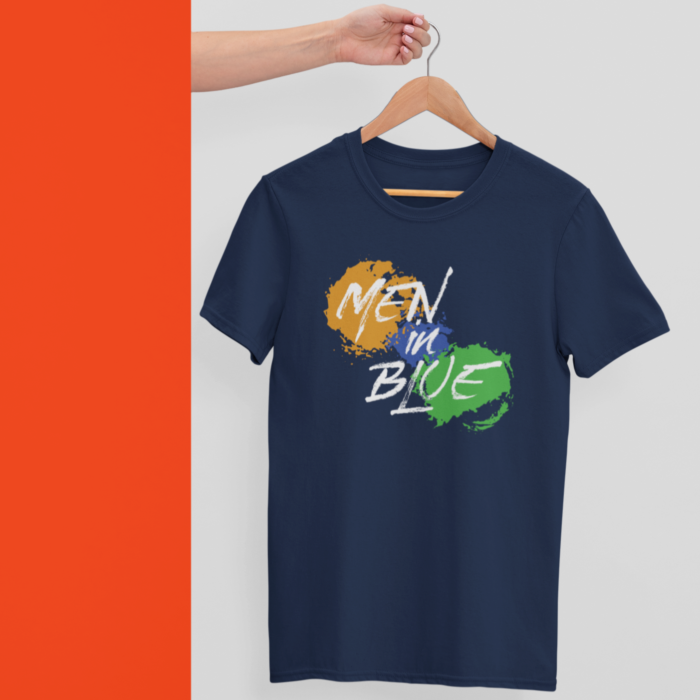 Men in Blue Graphic T-shirt - Currycature 🇺🇸