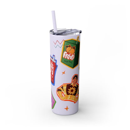 Nostalgia Skinny Tumbler with Straw, 20oz
