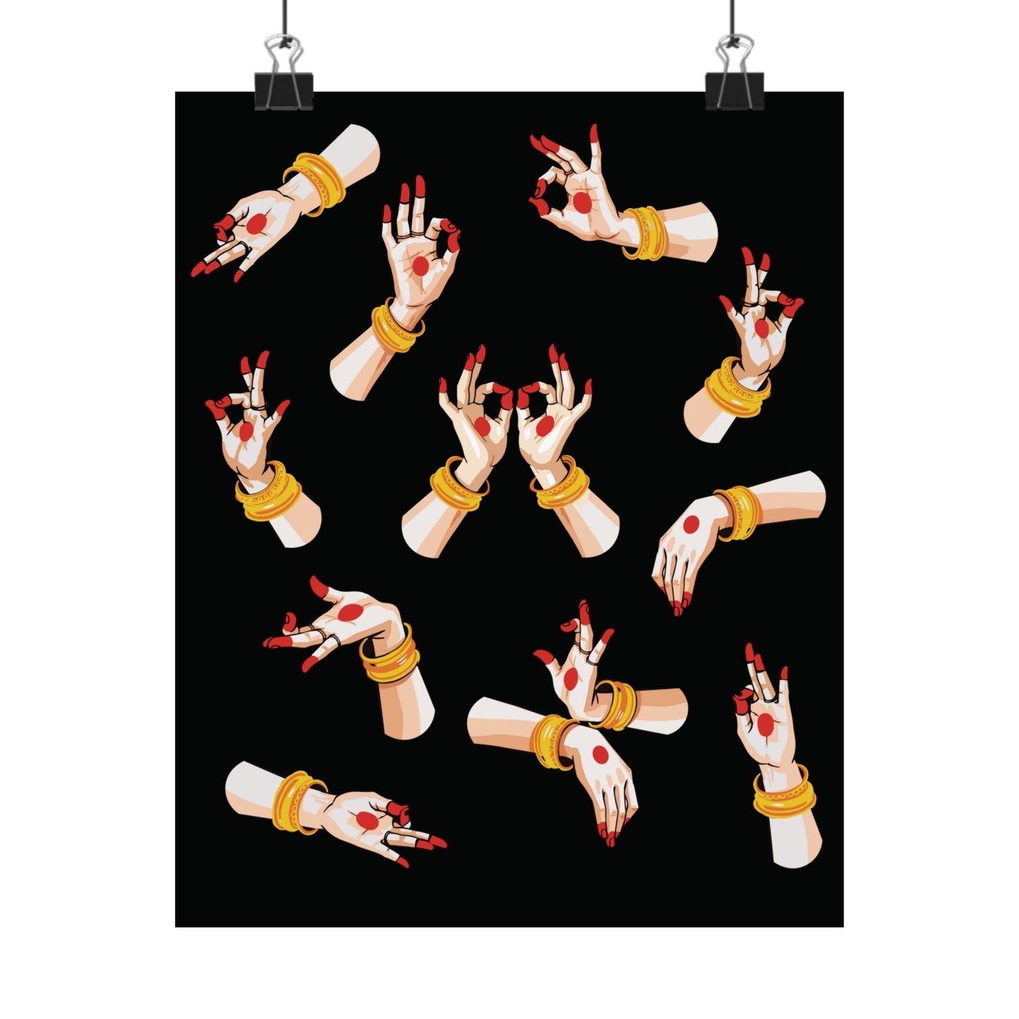 Dance Mudras Matte Poster