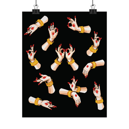 Dance Mudras Matte Poster