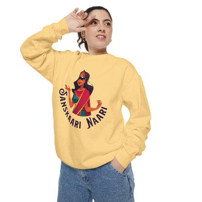 Sanskaari Naari Garment-Dyed Sweatshirt