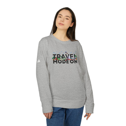 Travel Mode On adidas® Unisex Fleece Crewneck Sweatshirt