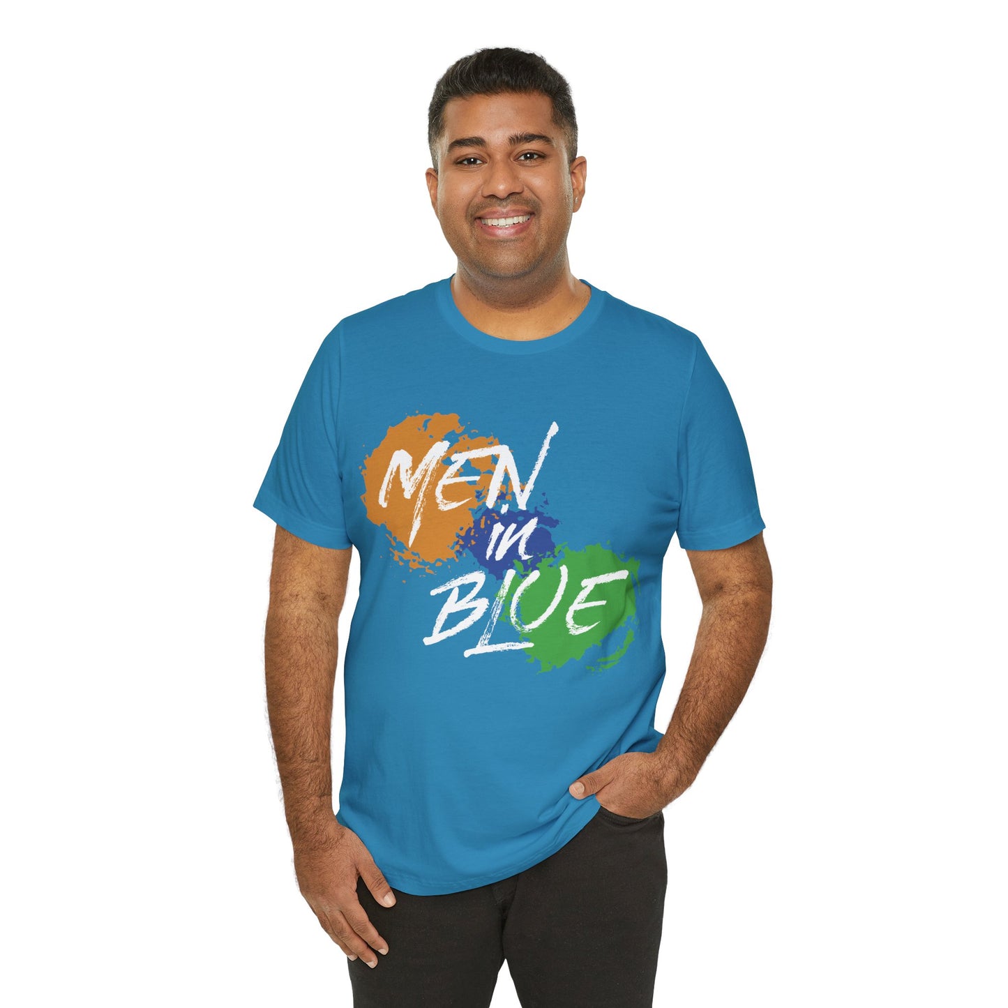 Men in Blue Graphic T-shirt