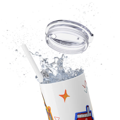 Nostalgia Skinny Tumbler with Straw, 20oz