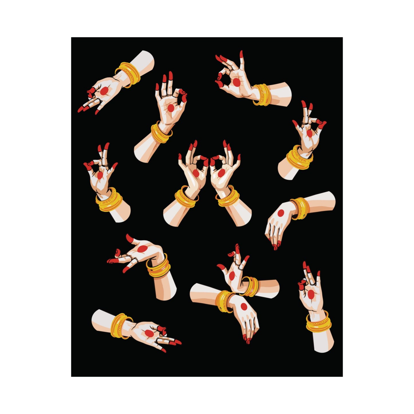 Dance Mudras Matte Poster