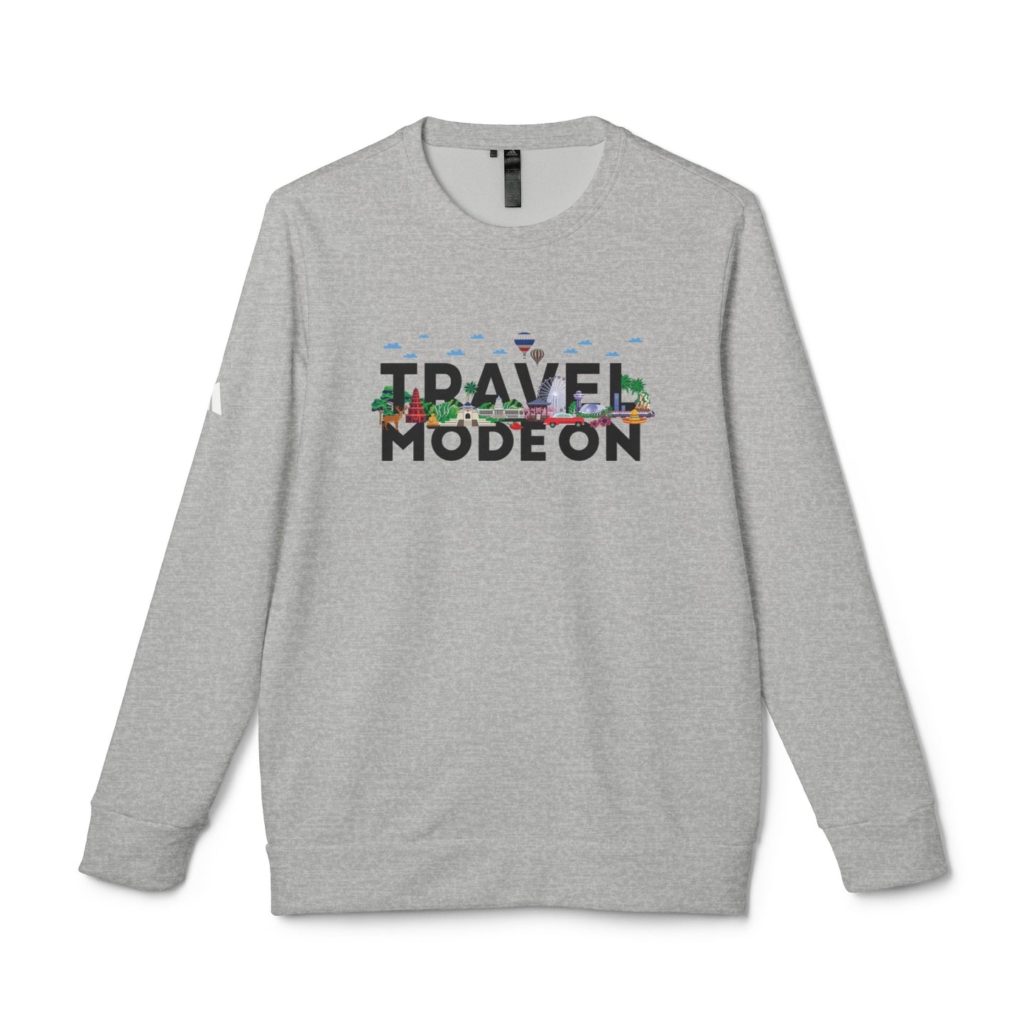 Travel Mode On adidas® Unisex Fleece Crewneck Sweatshirt