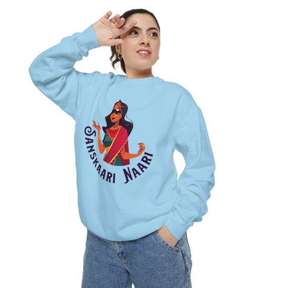 Sanskaari Naari Garment-Dyed Sweatshirt