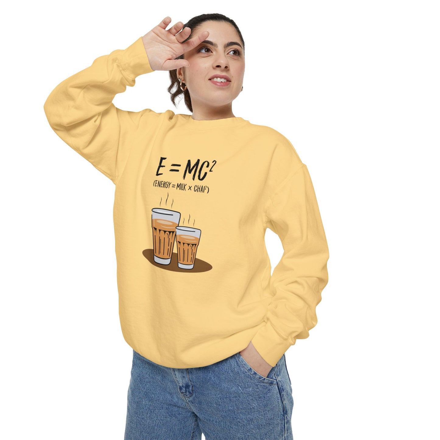 Energy = Chai  Unisex Garment-Dyed Sweatshirt