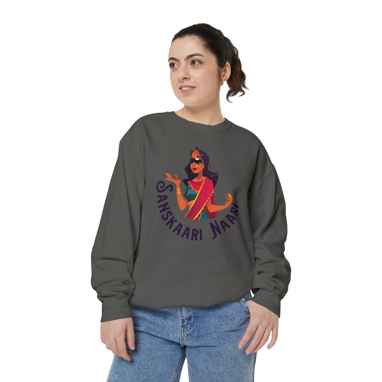 Sanskaari Naari Garment-Dyed Sweatshirt