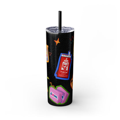 Nostalgia Skinny Tumbler with Straw, 20oz