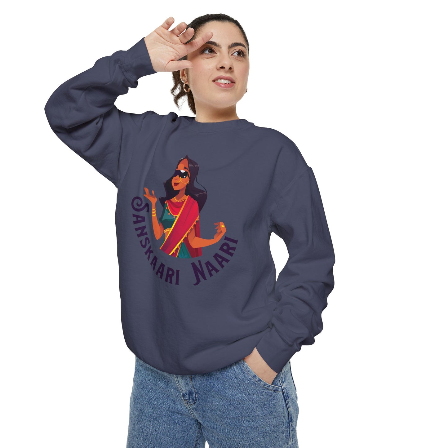 Sanskaari Naari Garment-Dyed Sweatshirt