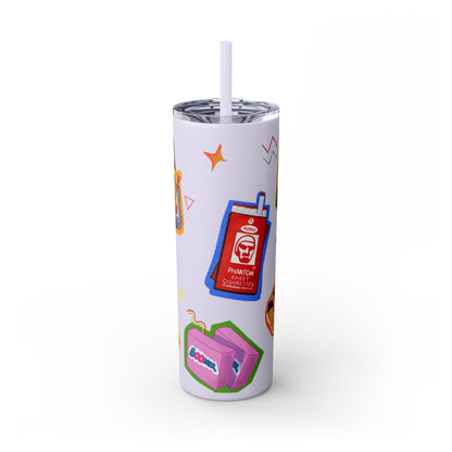 Nostalgia Skinny Tumbler with Straw, 20oz
