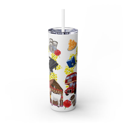 DDLJ Skinny Tumbler with Straw, 20oz