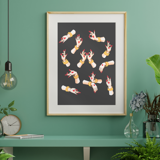 Dance Mudras Matte Poster