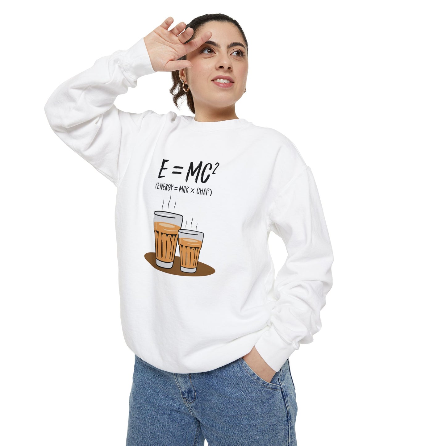 Energy = Chai  Unisex Garment-Dyed Sweatshirt