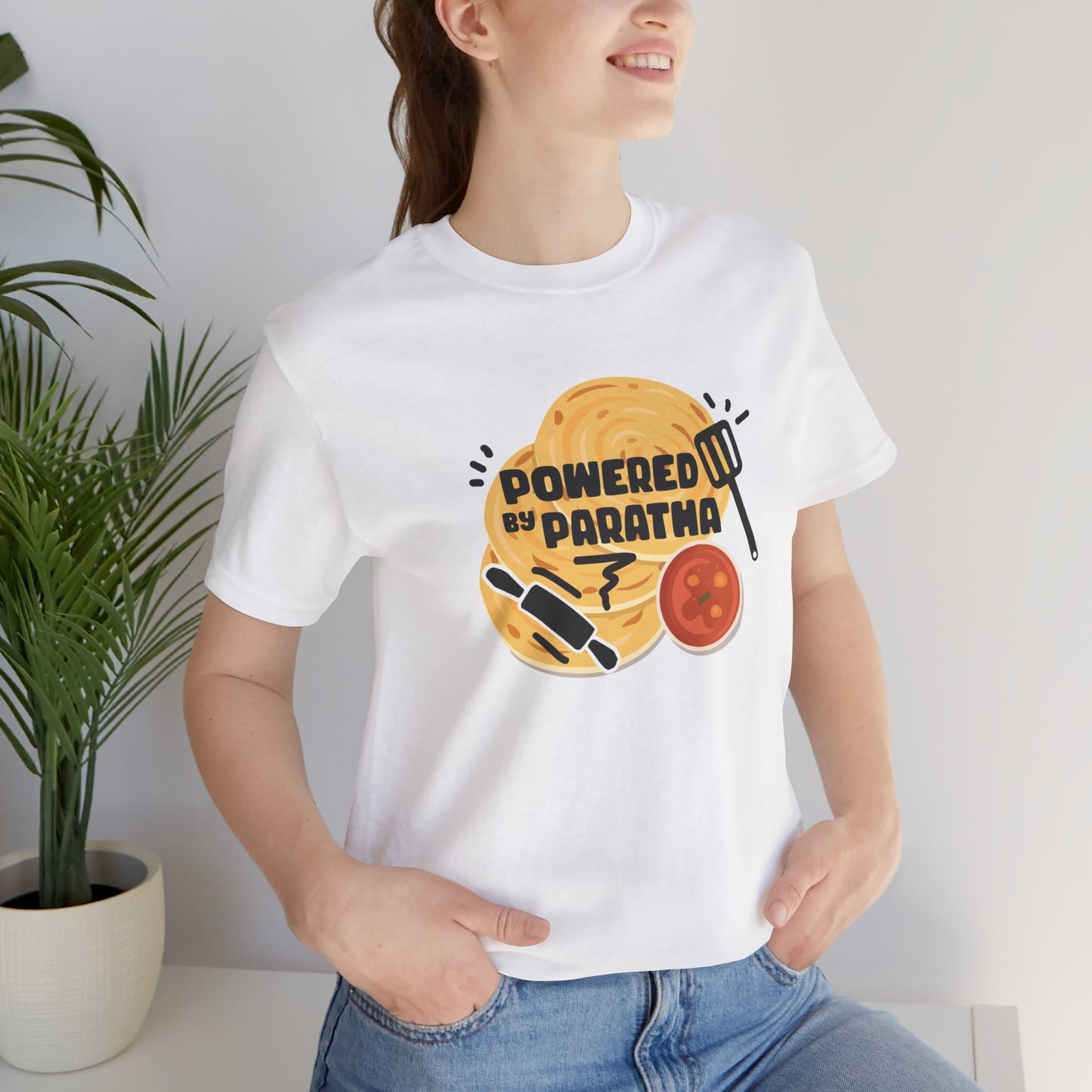 Women's Powered by Paratha Graphic Tee