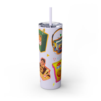Nostalgia Skinny Tumbler with Straw, 20oz