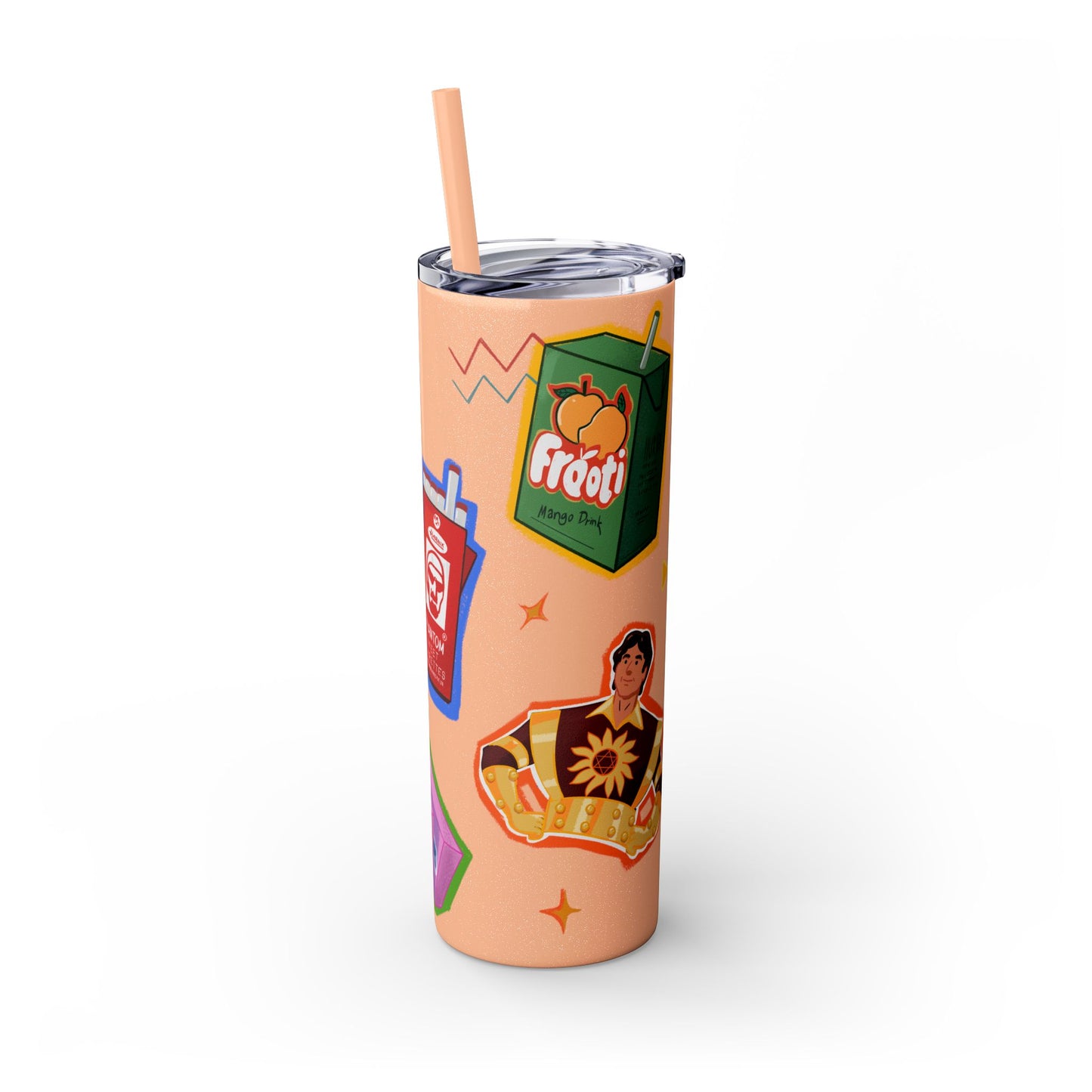 Nostalgia Skinny Tumbler with Straw, 20oz