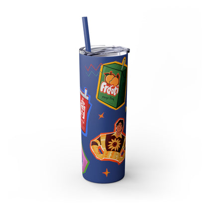 Nostalgia Skinny Tumbler with Straw, 20oz