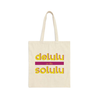 Delulu Cotton Canvas Tote Bag